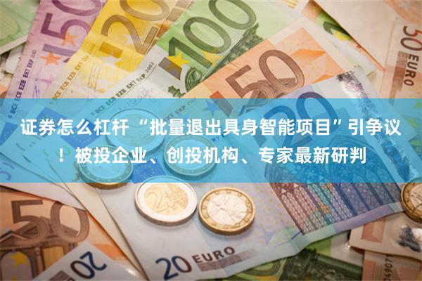证券怎么杠杆 “批量退出具身智能项目”引争议！被投企业、创投机构、专家最新研判