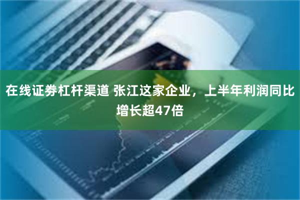 在线证劵杠杆渠道 张江这家企业，上半年利润同比增长超47倍
